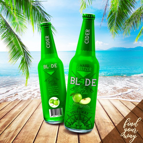 Sophisticated label with the title 'Blade - Hard Seltzer Packaging Label'