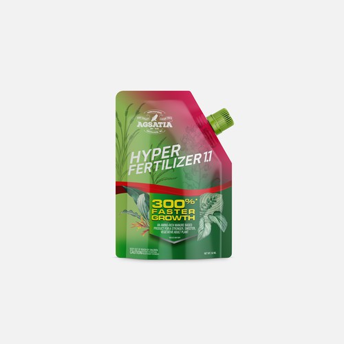 Brand packaging with the title 'Agsatia HyperFertilizer 1.1'