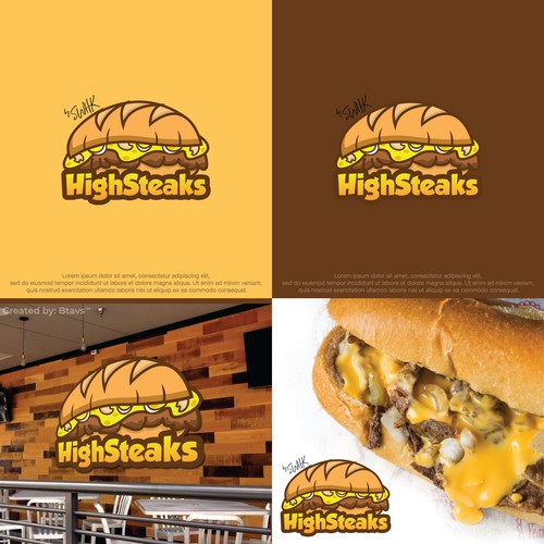 Sandwich shop logo with the title 'Logo for a Philly Cheese Steaks Restaurant'