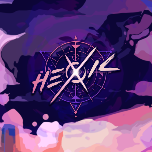 Magical logo with the title 'Electronic musician's magical clean and bold logo 'HEXIC''