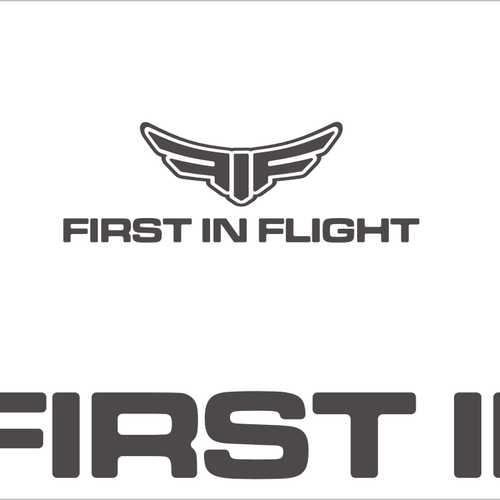 Airline and flight logo with the title 'first in flight'