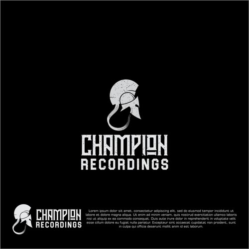 Record logo with the title 'logo concept for champion recordings'