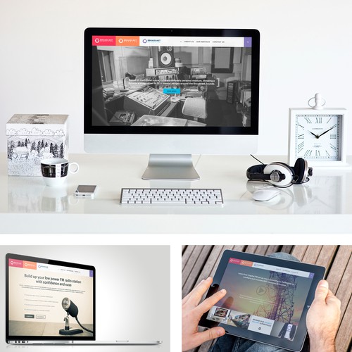 Support design with the title 'Web design: RadioGuru'