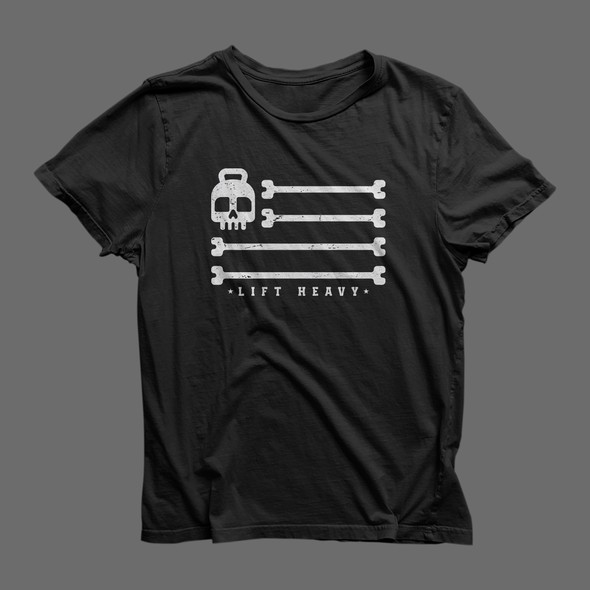 American flag t-shirt with the title 'T-shirt design for crossfit brand'