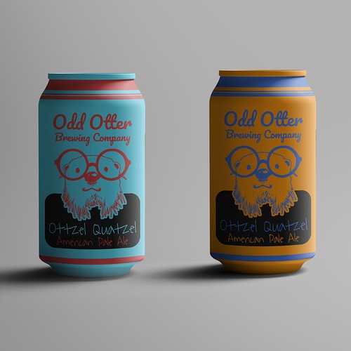 Color label with the title 'Beer can label concept for Odd Otter Brewing'
