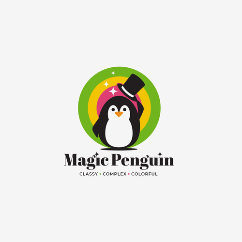 Penguin logo with the title 'Logo concept - FUN Branding for a New CBD Hemp Brand'
