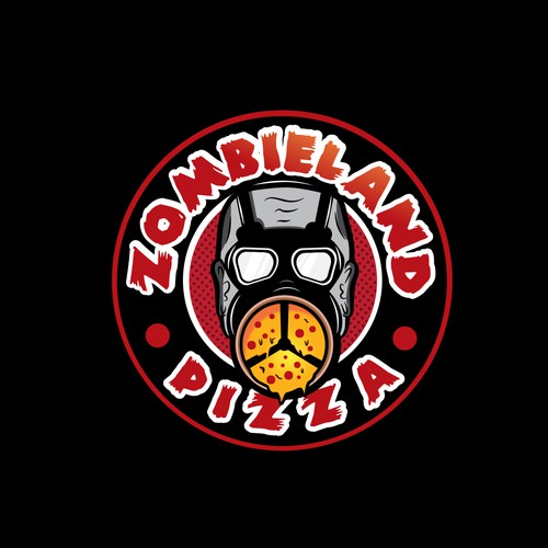 Zombie logo with the title 'zombie pizza '