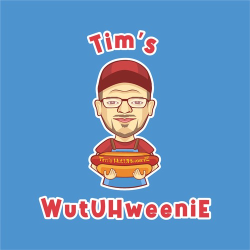 Hot dog design with the title 'Mascot cartoon logo '