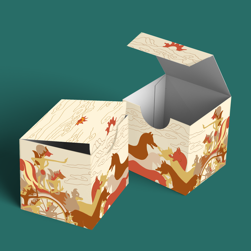 Product design illustration with the title 'Wayang packing box ilustration'
