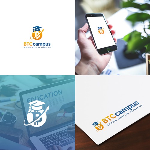 Campus design with the title 'Logo for bitcoin community in campus'