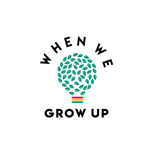 Balloon logo with the title 'WHEN WE GROW UP'