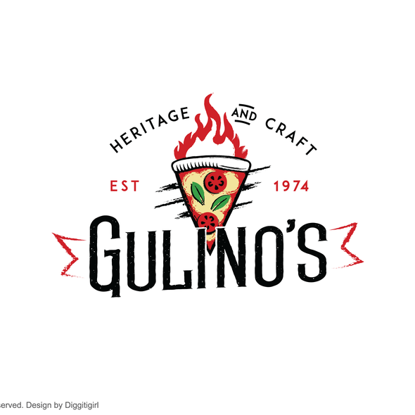 Pizzeria design with the title 'Gulino's Heritage and Craft Pizza '