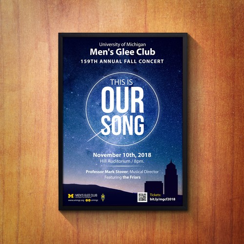 Concert design with the title 'Men's Glee Club Choir Poster'