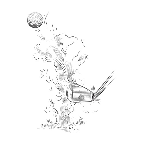Line illustration with the title 'Golf illustration'