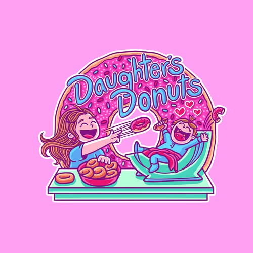 Donut design with the title 'Daughter's donuts'