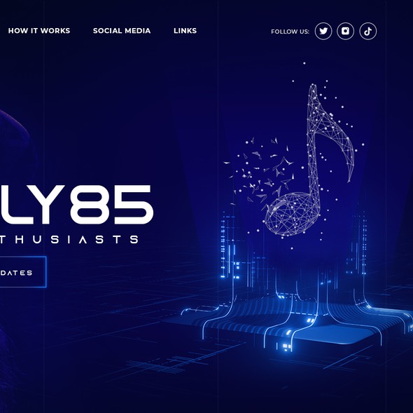 Artificial intelligence website with the title 'A COMPUTER SCIENTIST USING AI TO PRODUCE MUSIC'