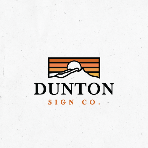 Mountain brand with the title 'Dunton sign co. logo'