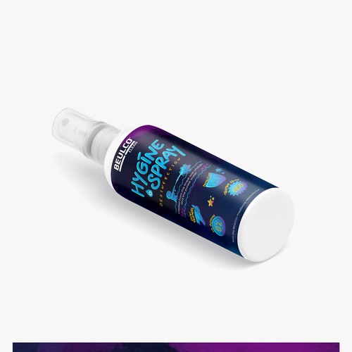 Textured design with the title 'Hygine Spray / Desinfection'