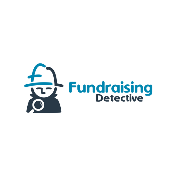 Magnifying glass logo with the title 'Fundraising Detective'