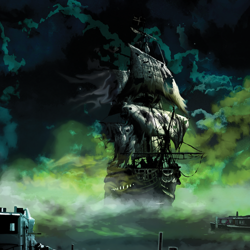 Ghost design with the title 'the flying dutchman'