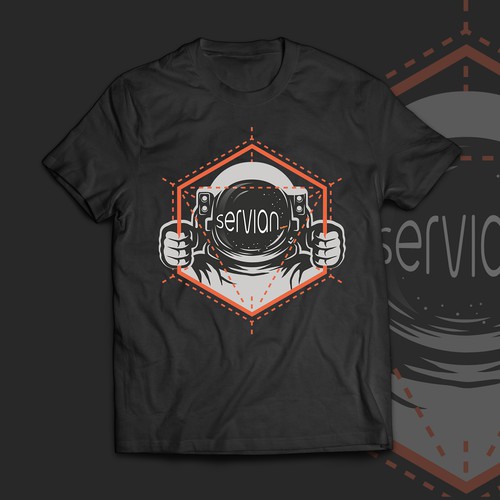 Astronaut t-shirt with the title 'Design Contest For Servian T-Shirt'