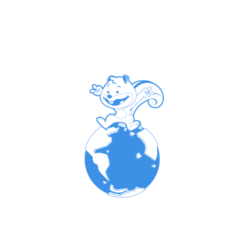 Mascot artwork with the title 'Squirrel Word'