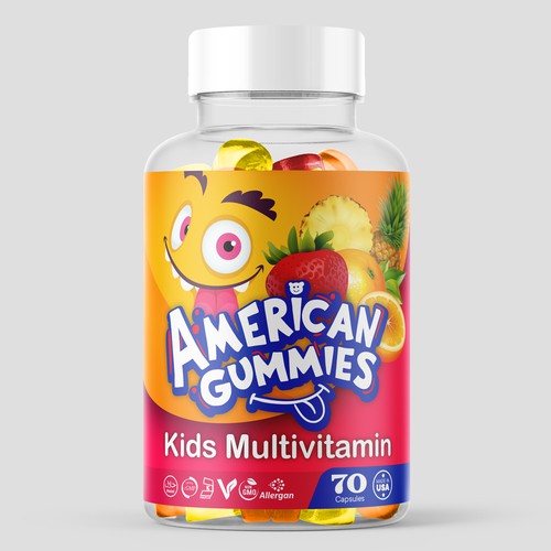 Kids label with the title 'Packaging Design'