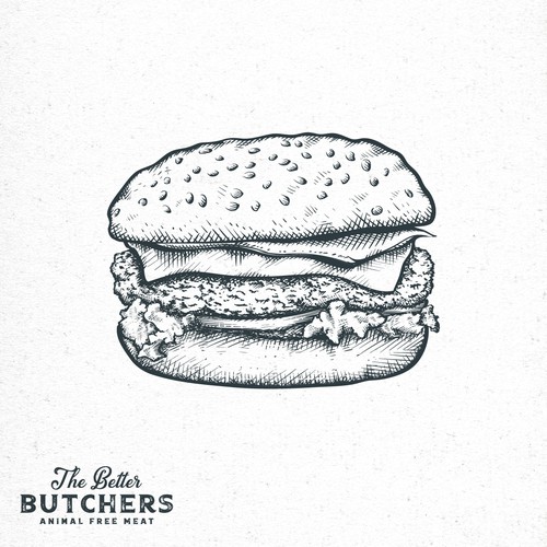Butcher design with the title 'Burger Illustration'
