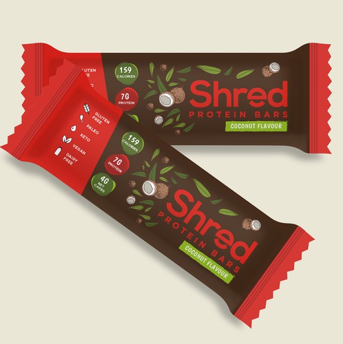 Label packaging with the title 'Snack bar packaging design'