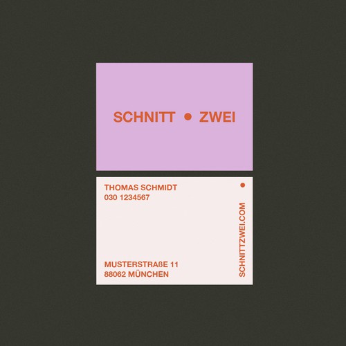 Hair salon design with the title 'Schnitt.Zwei'