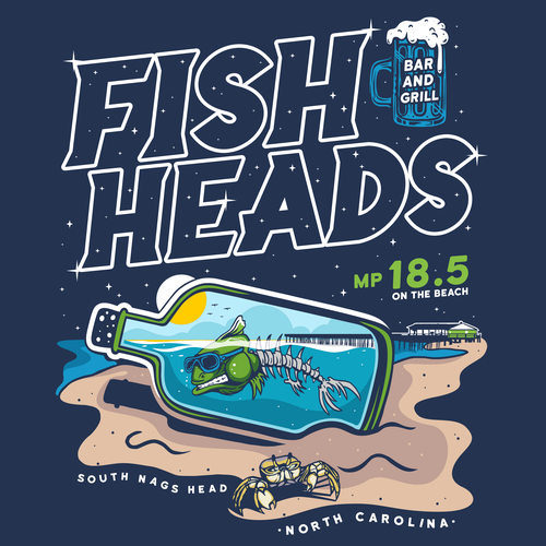 Fish t-shirt with the title 'fishheads'