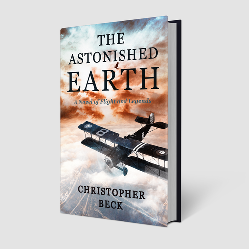 Historical book cover with the title 'Book cover design about WWI Aviation'