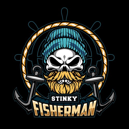 Fisherman logo with the title 'The Stinky Fisherman'