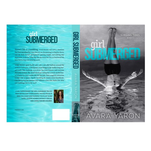 Inspirational book cover with the title 'cover Girl Submerged'