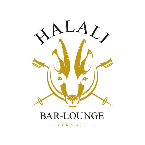 Alpine design with the title 'Halali Bar-Lounge Logo'