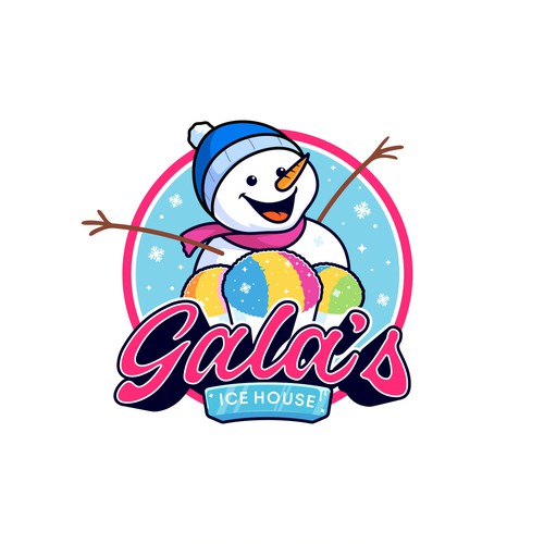 Ice cream shop design with the title 'Shaved ice cup shop mascot logo'