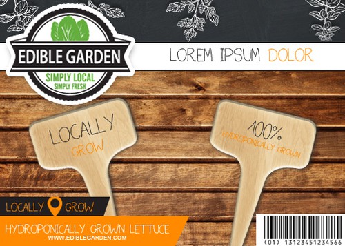 Bio packaging with the title 'edible garden'
