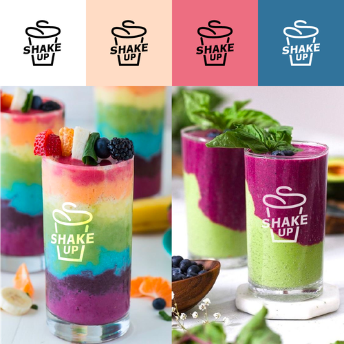 Shake design with the title 'Concept logo for a healthy shake company'