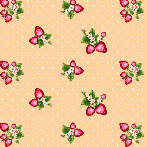 Strawberry design with the title 'Strawberries Pattern'