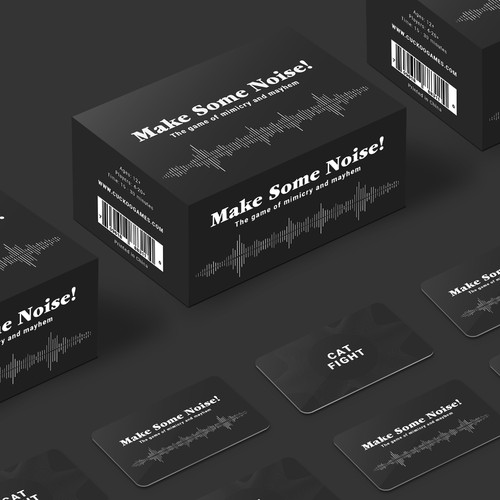 Sticker packaging with the title 'Party game packaging box design'