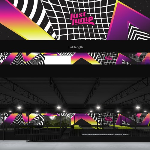 Wall artwork with the title 'Graphic for a Trampoline Park'