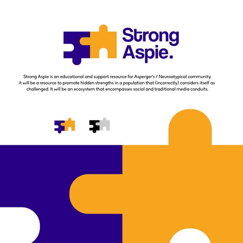 Support design with the title 'Clever and inviting Logo for an Asperger's community'