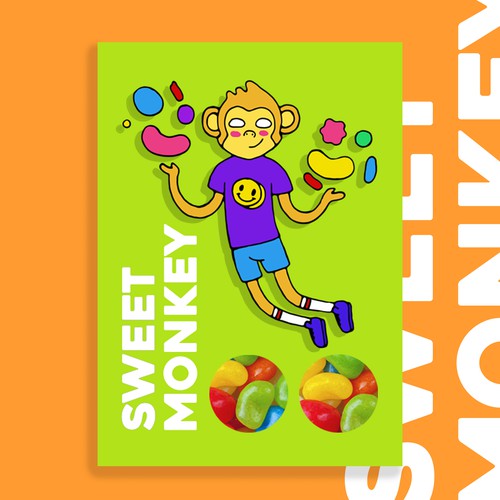 Animal packaging with the title 'packaging sweet monkey'