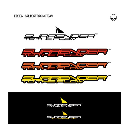 Sailboat logo with the title 'SURRENDER TO THE FLOW'