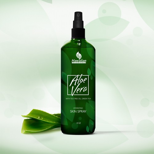 Green label with the title 'Fresh Aloe Vera Oil'