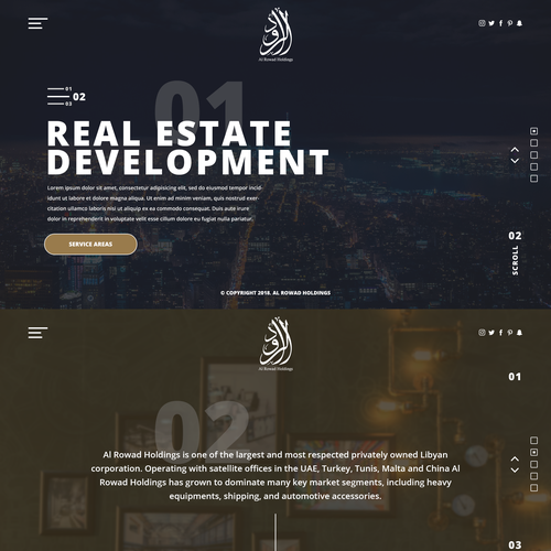 Bold website with the title 'Bold Concept for a big Holding'