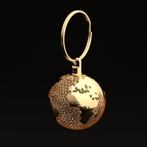 Low poly design with the title 'Keyring design'