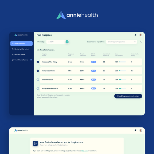 CRM design with the title ' Design an app that helps care for our most vulnerable patients'