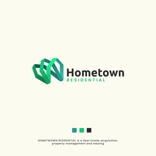 Eco-friendly logo with the title 'Logo for a Real Estate Company'