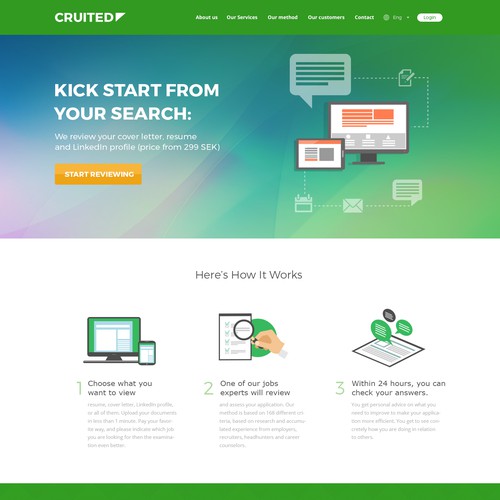 Graphic website with the title 'Responsive Website for Job Application'